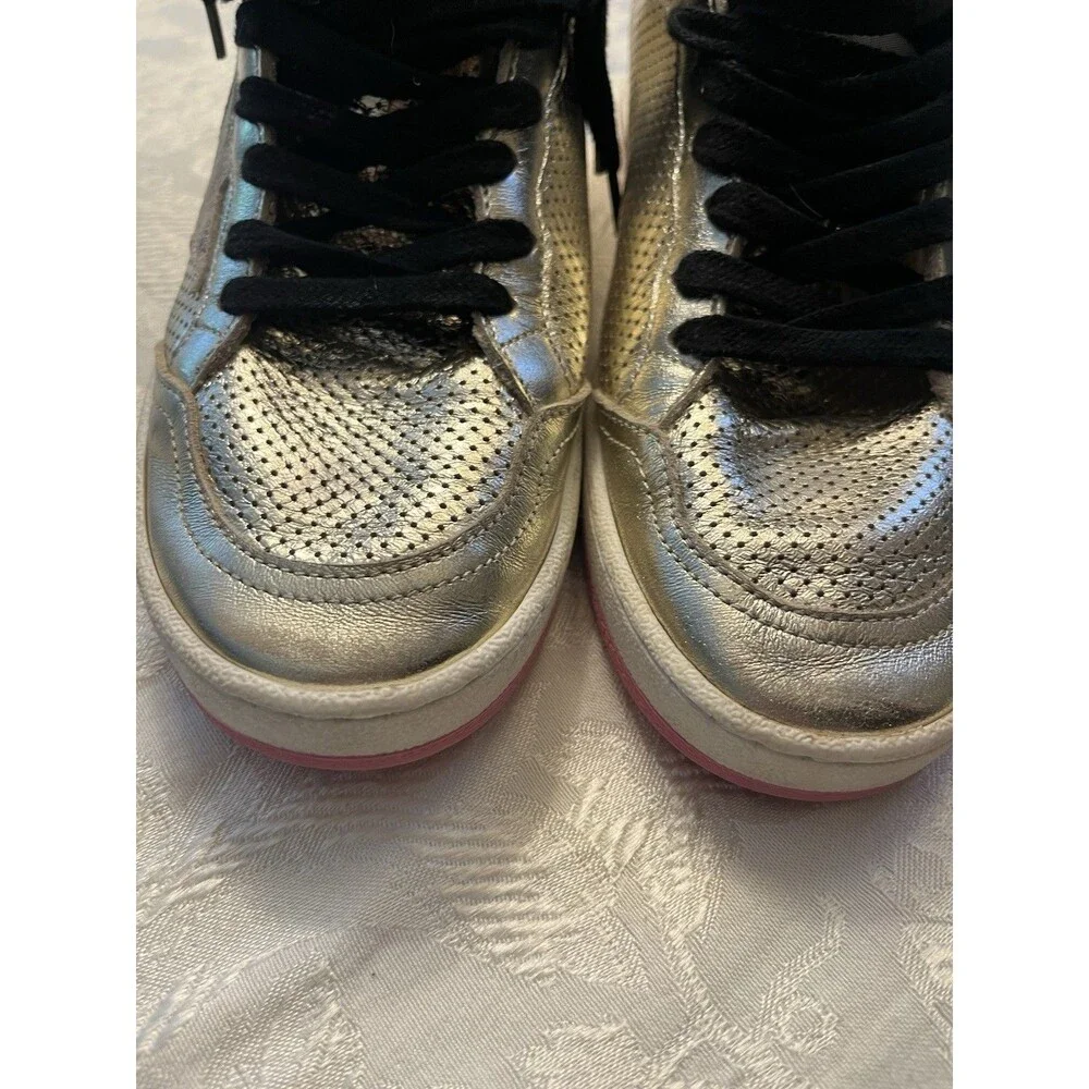 Golden Goose Gold Ballstars Leather Gold with Pink Trim  Size 37/7 - Picture 11 of 13